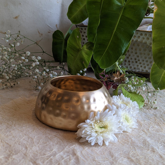 Bowl Planter Elegant Hammered Design For Your Greenery