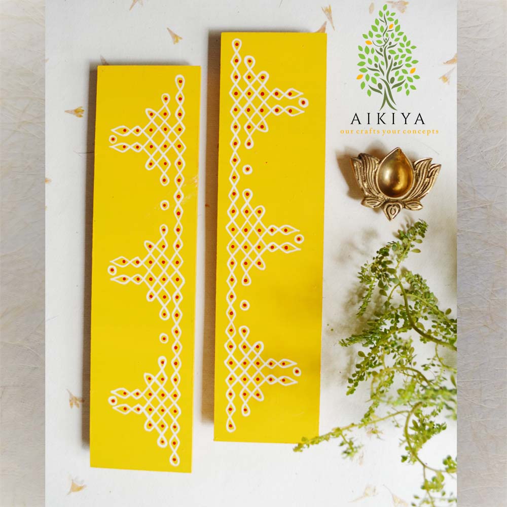 Border Thoranam Kolam Yellow Set Of 4