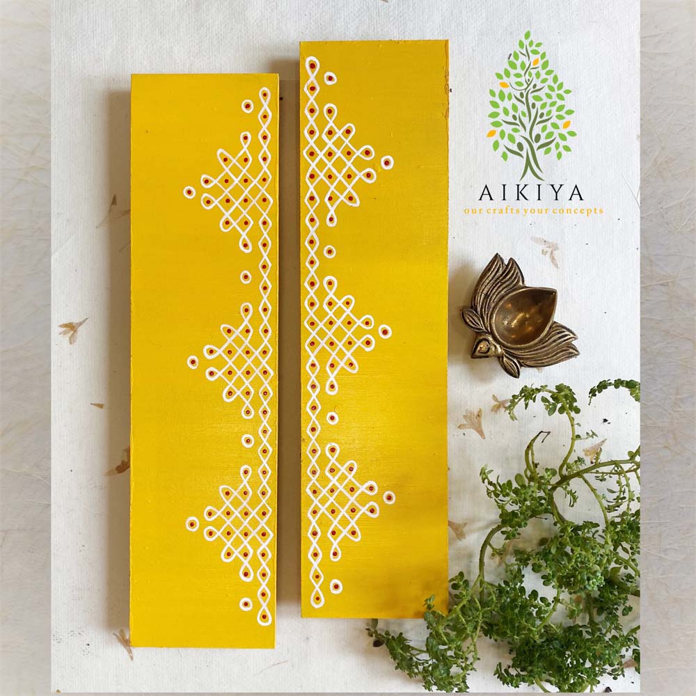 Border Thoranam Kolam Yellow Set Of 4