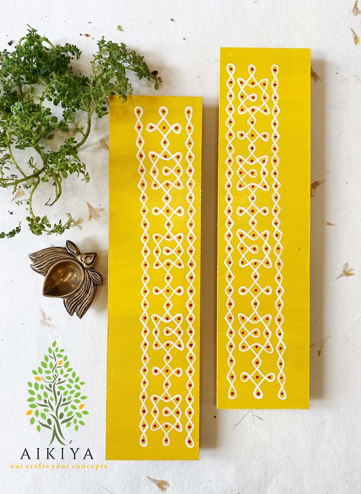Border Thoranam Kolam Yellow Set Of 4