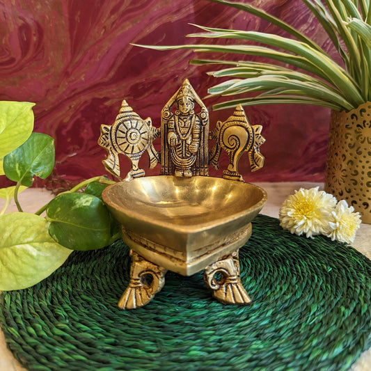 Sanghu Chakra Balaji Brass Oil Lamp