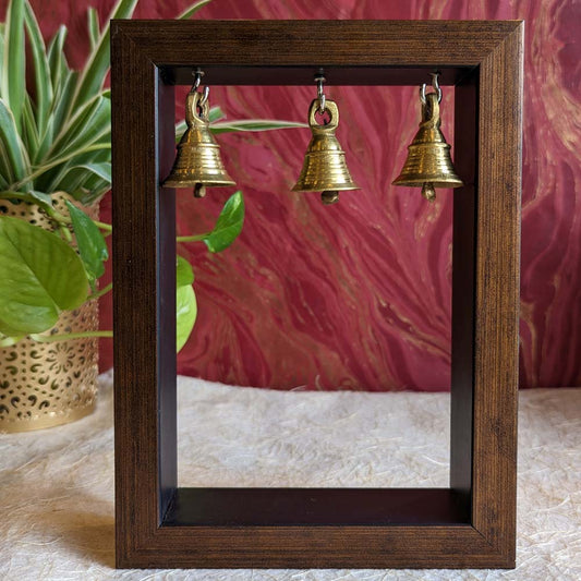Wooden Frame+ 3 Bells (Will Fit Upto 5 " Height Idols) Each