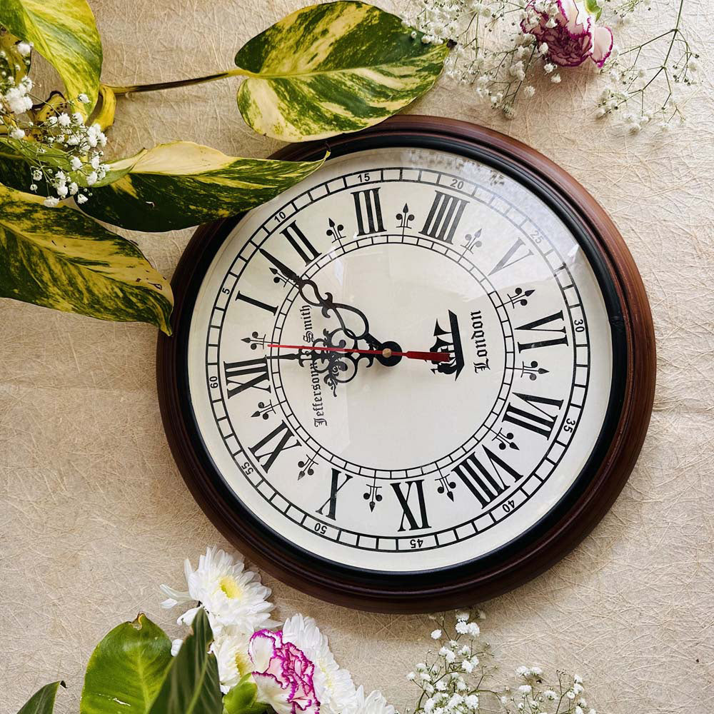 Classic Roman Numeral Wall Clock With Vintage London Design