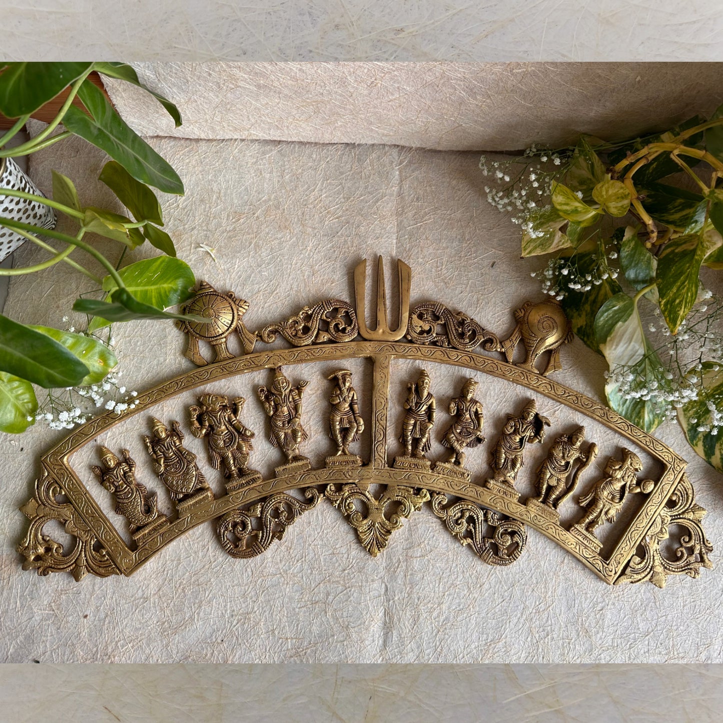 Dasavatharam Brass Wall Hanging Décor