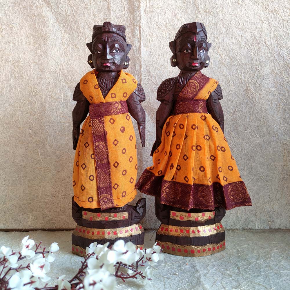 Marapachi Doll Set In Indian Clothing Available In Sizes 8" Assorted Colors