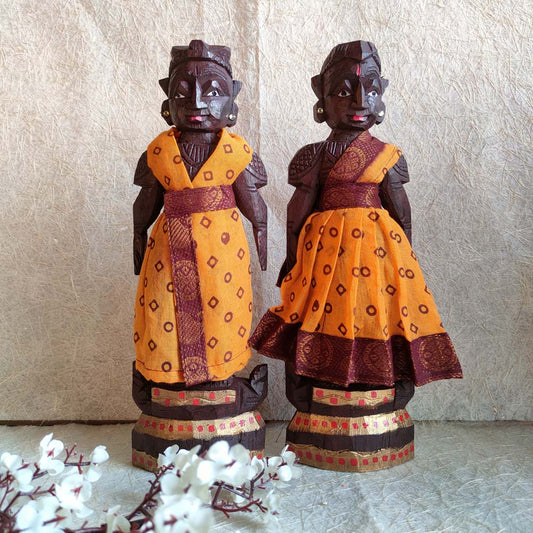 Marapachi Doll Set In Indian Clothing Available In Sizes 6" Assorted Colors