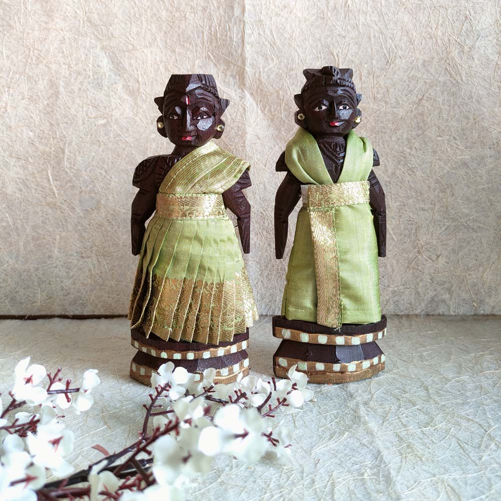 Marapachi Doll Set In Indian Clothing Available In Sizes 8" Assorted Colors