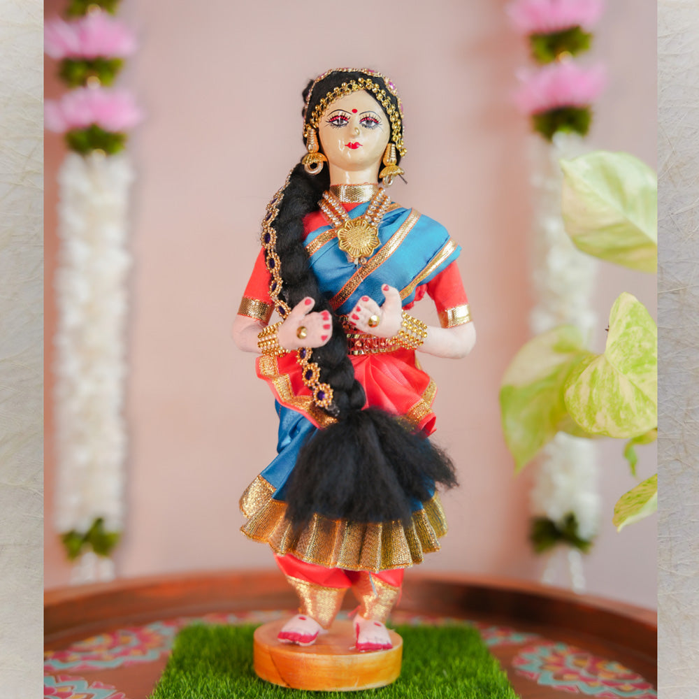 Handcrafted Bharatanatyam Doll - Traditional Indian Classical Dance Figurine