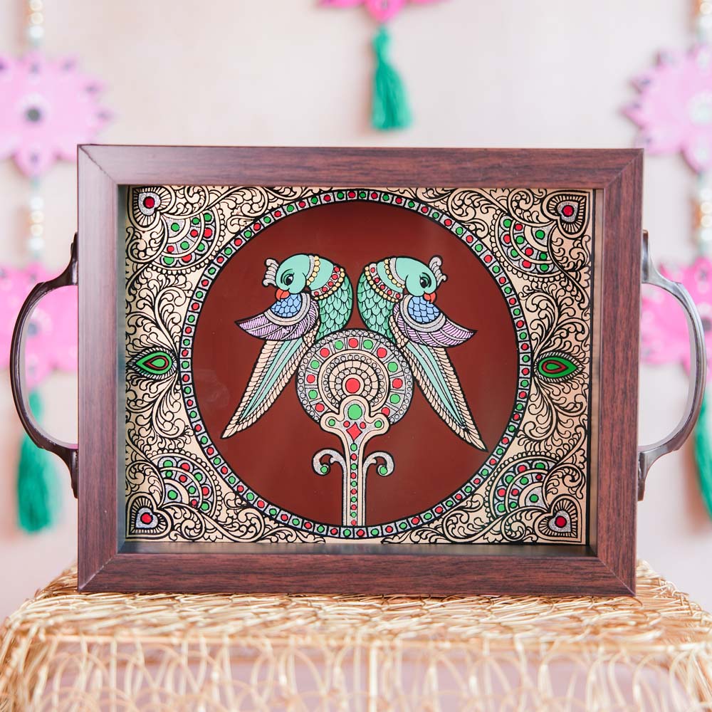 Twin Parrot Trays Brown