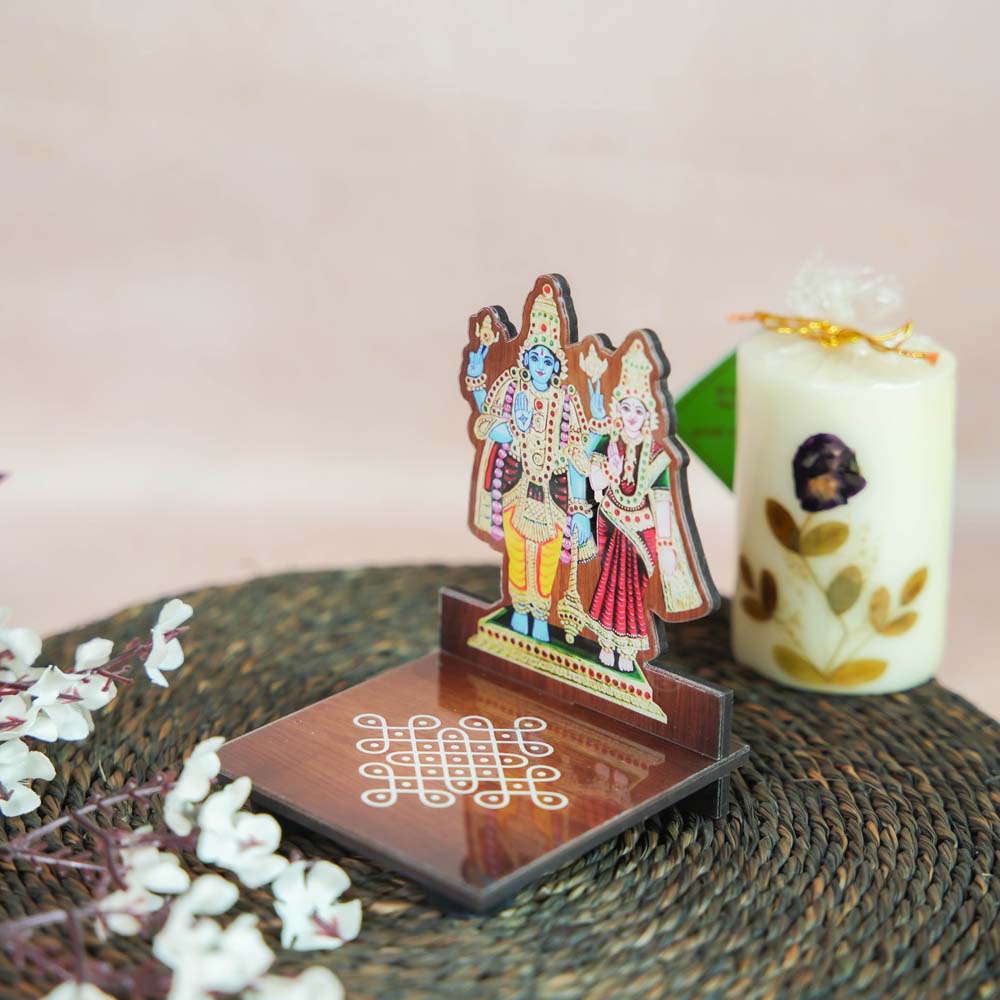 Shivan Parvati Diya Wall Stand