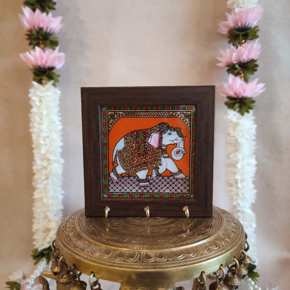 Indian Elephant Keyholder Orange