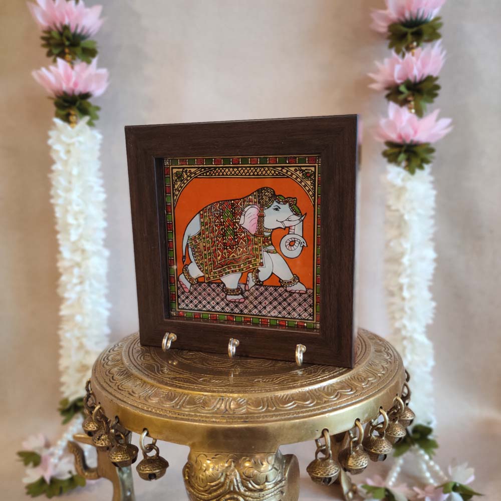 Indian Elephant Keyholder Orange