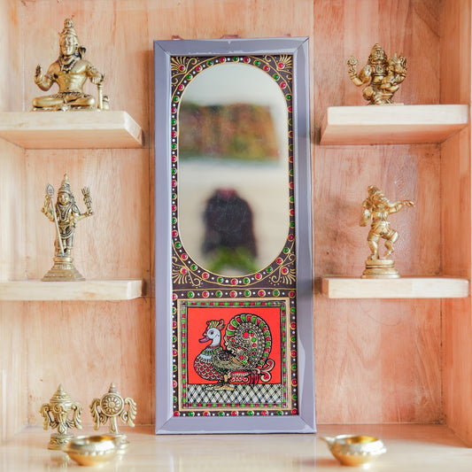 Auspicious Annam Mirror Handcrafted Traditional Indian Decor With Intricate Detailing
