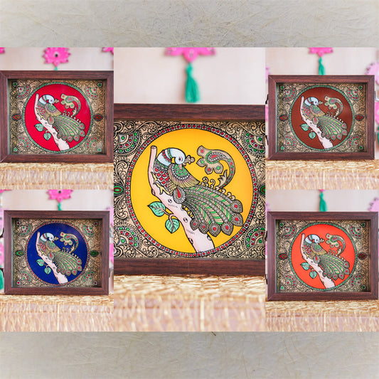 Peacock Tray Handcrafted Decorative Tray With Vibrant Peacock Motif