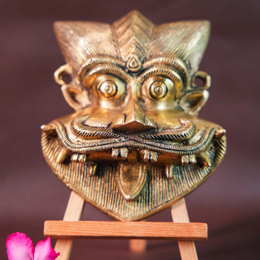 Traditional Brass Narasimha Vahana Wall Mask