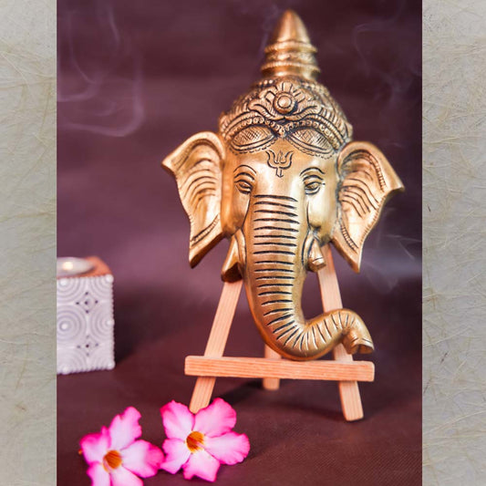 Handcrafted Brass Ganesha Wall Hanging Mask