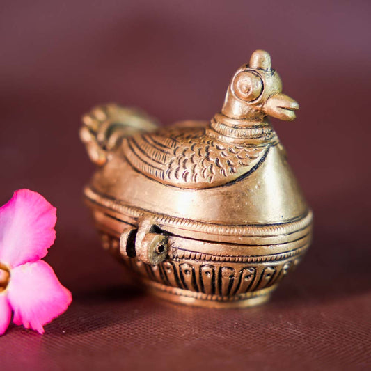 Handcrafted Brass Peacock Betel Nut Box