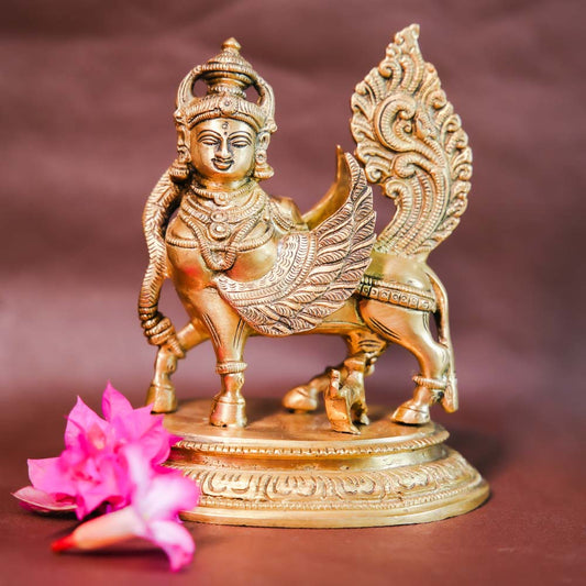 Handcrafted Brass Kamadhenu Statue With Ornate Base - Symbol Of Abundance & Prosperity