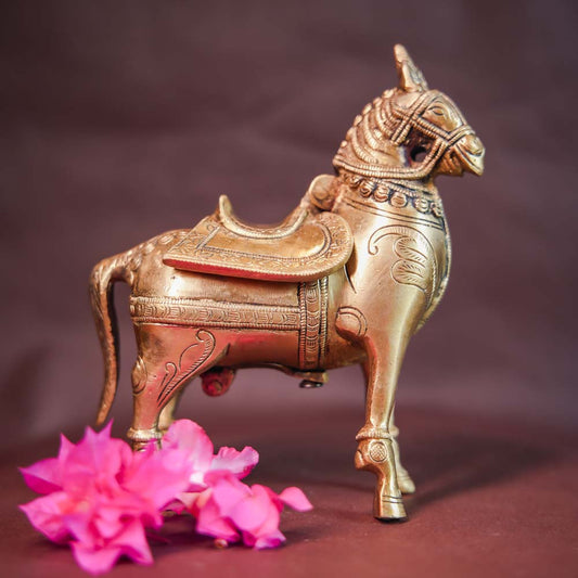 Handcrafted Brass Horse Figurine - Traditional Indian Decorative Artifact
