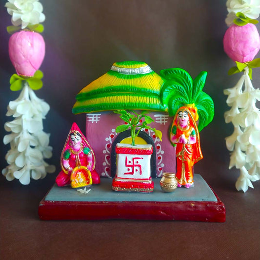 Navaratri Clay Golu Doll Tulasi Pooja