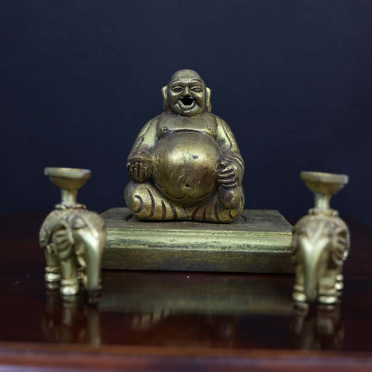 Laughing Buddha : Mystic Smoking Laughing Buddha Handmade Incense Holder For Wealth & Abundance