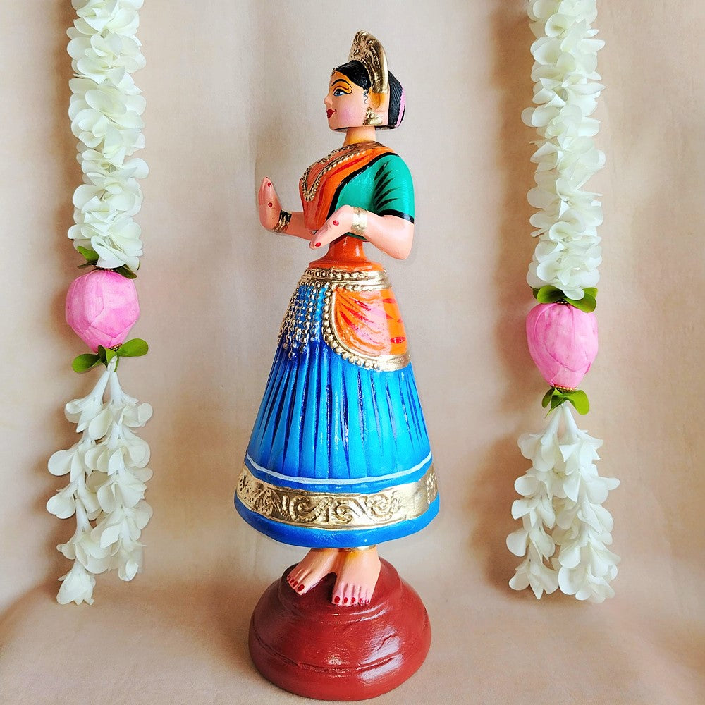 5 Mani Dancing Dolls Blue - Handcrafted Traditional Indian Dance Figurines For Home Decor
