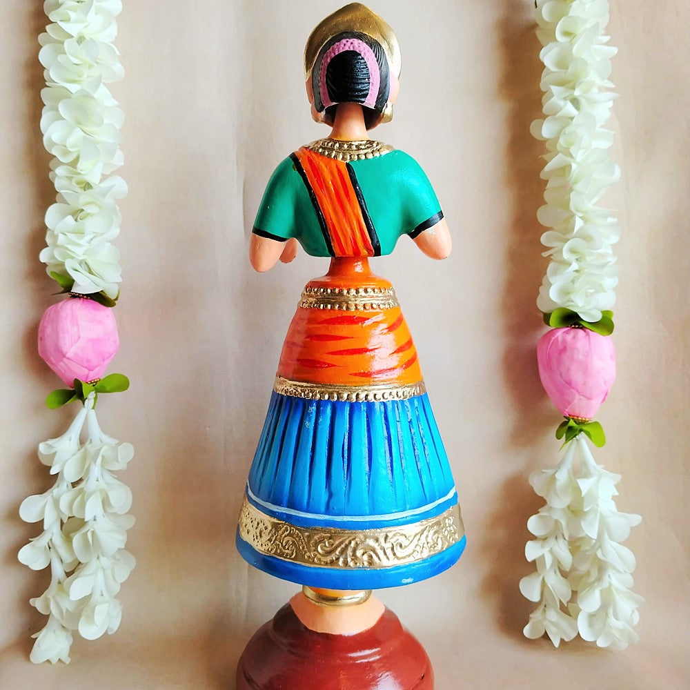 5 Mani Dancing Dolls Blue - Handcrafted Traditional Indian Dance Figurines For Home Decor