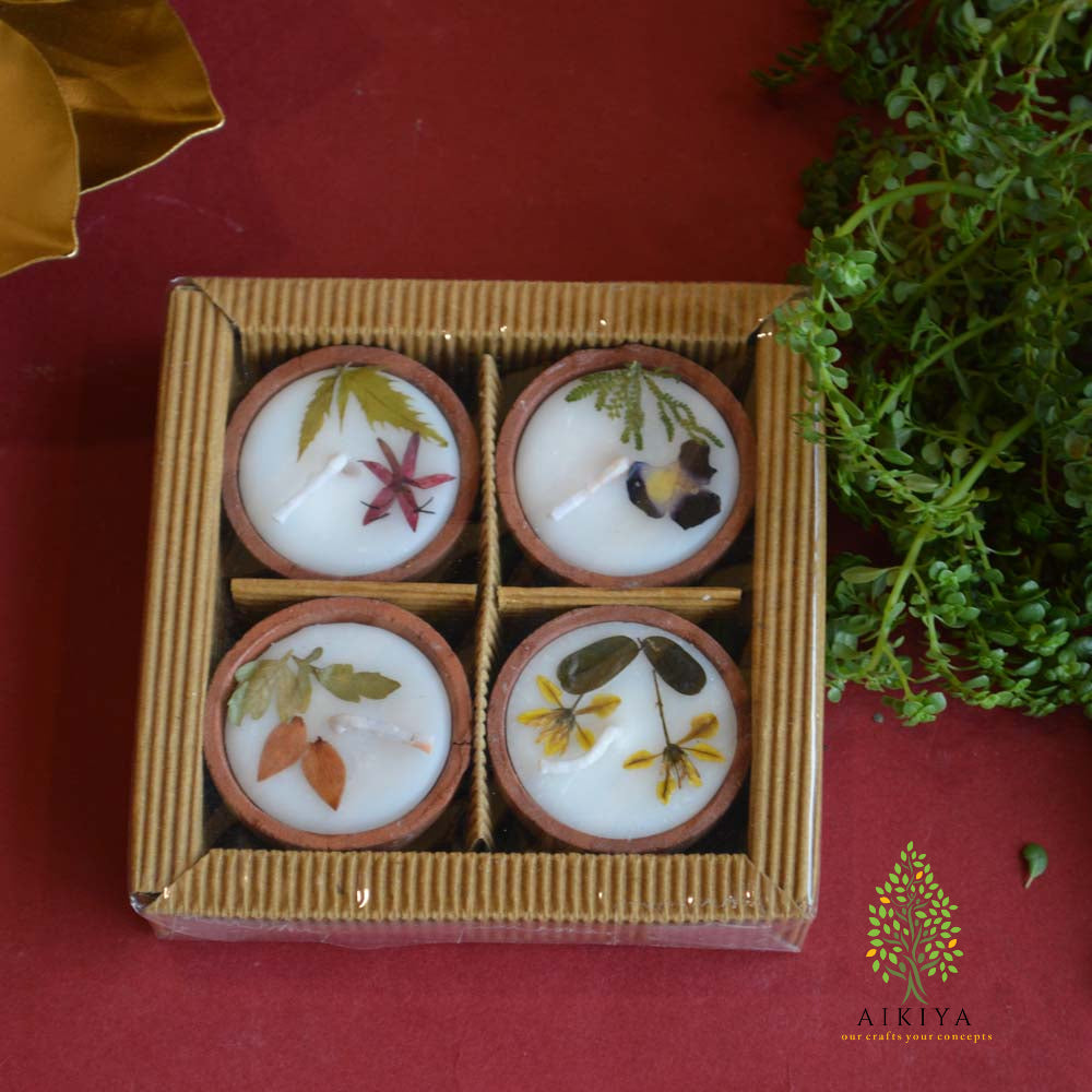 Pot Candles Set Of 4-Sandal