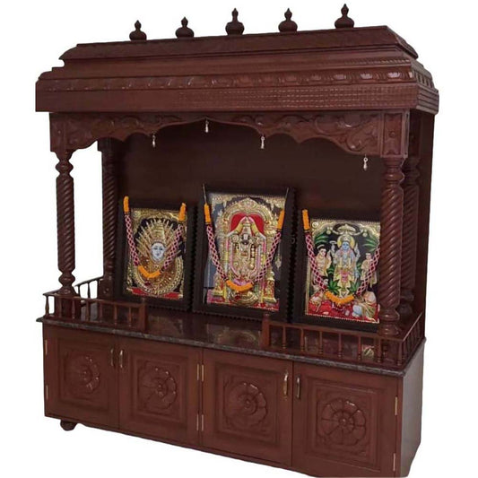 Open Puja Mandap - Four-Door Cabinet