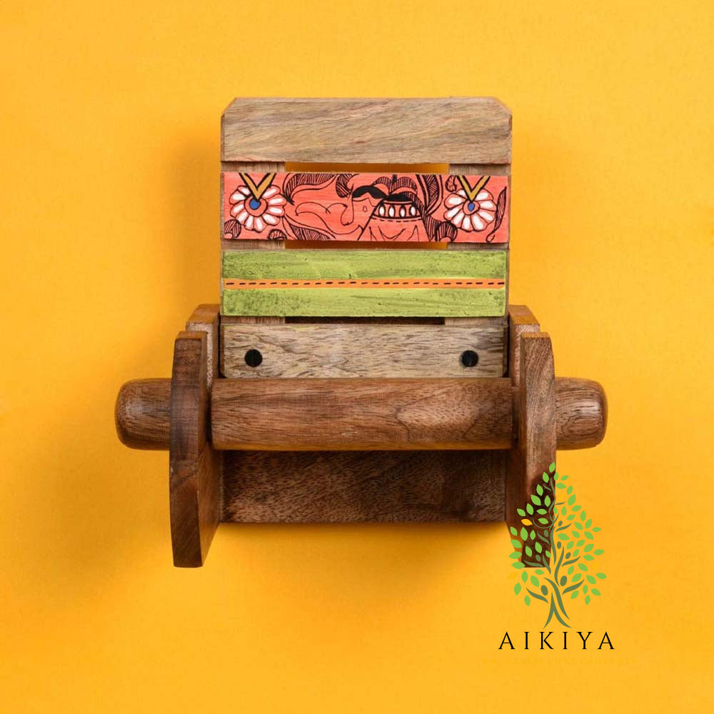 Multicolor Work Brown Wall Roll Holder