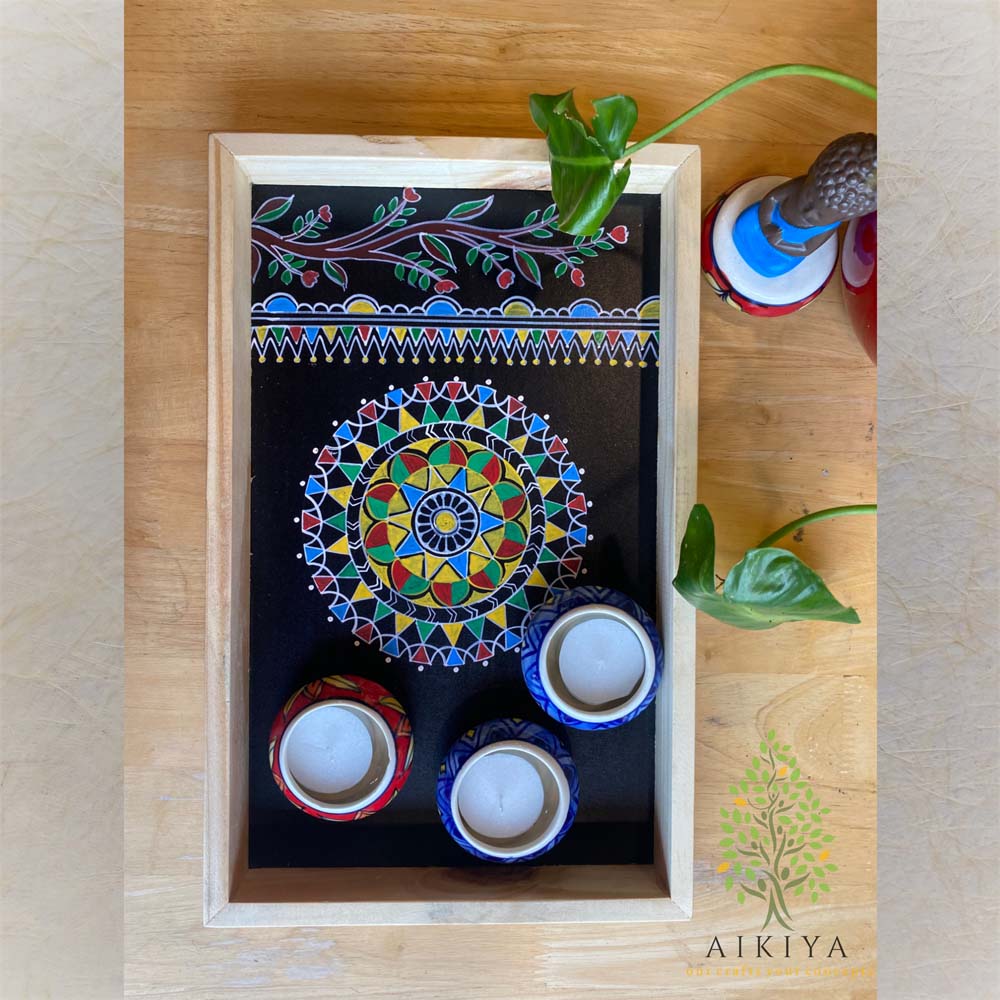 Pattachitra Tray - Black