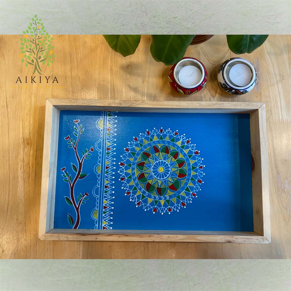 Pattachitra Tray - Blue