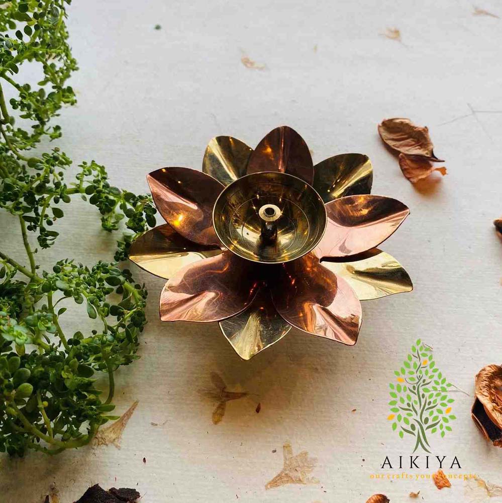 Copper Brass Flower Diya
