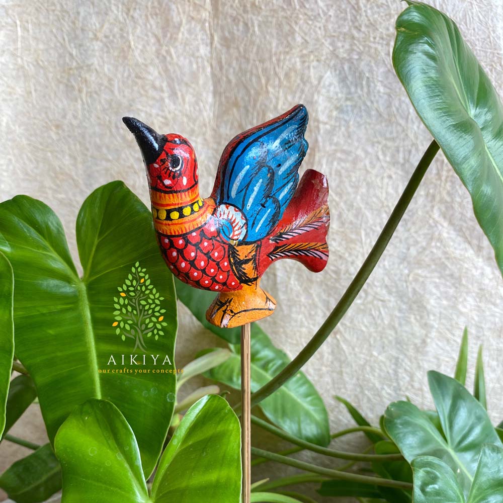 Red and Blue Bird - Garden Stake/Stick