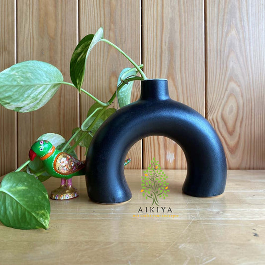 Half Ring Vase - Black
