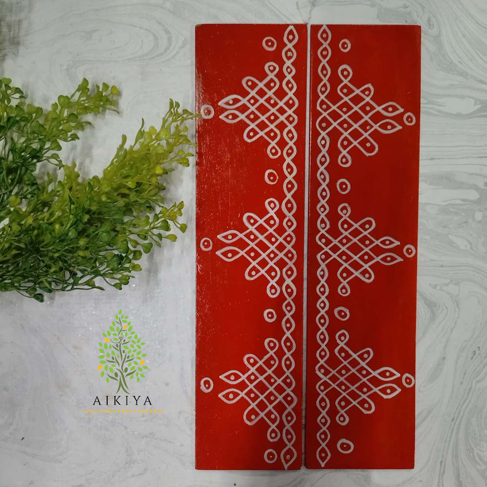 Red Kollam Border - Set of Two