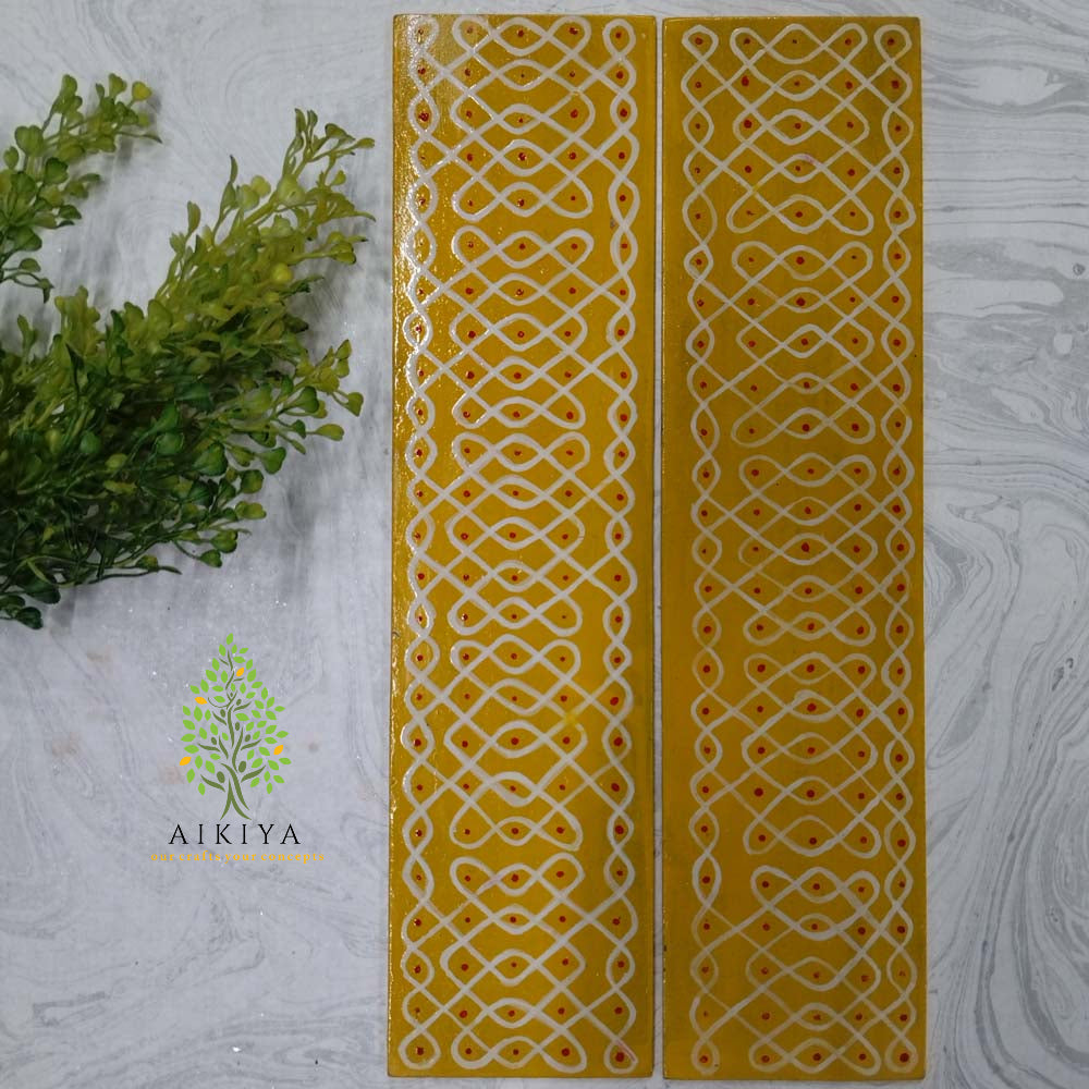 Yellow Kolam Border - Set of Two
