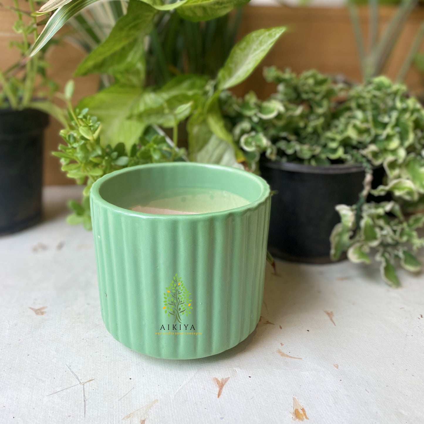 Cylinder Pot Medium Light Green