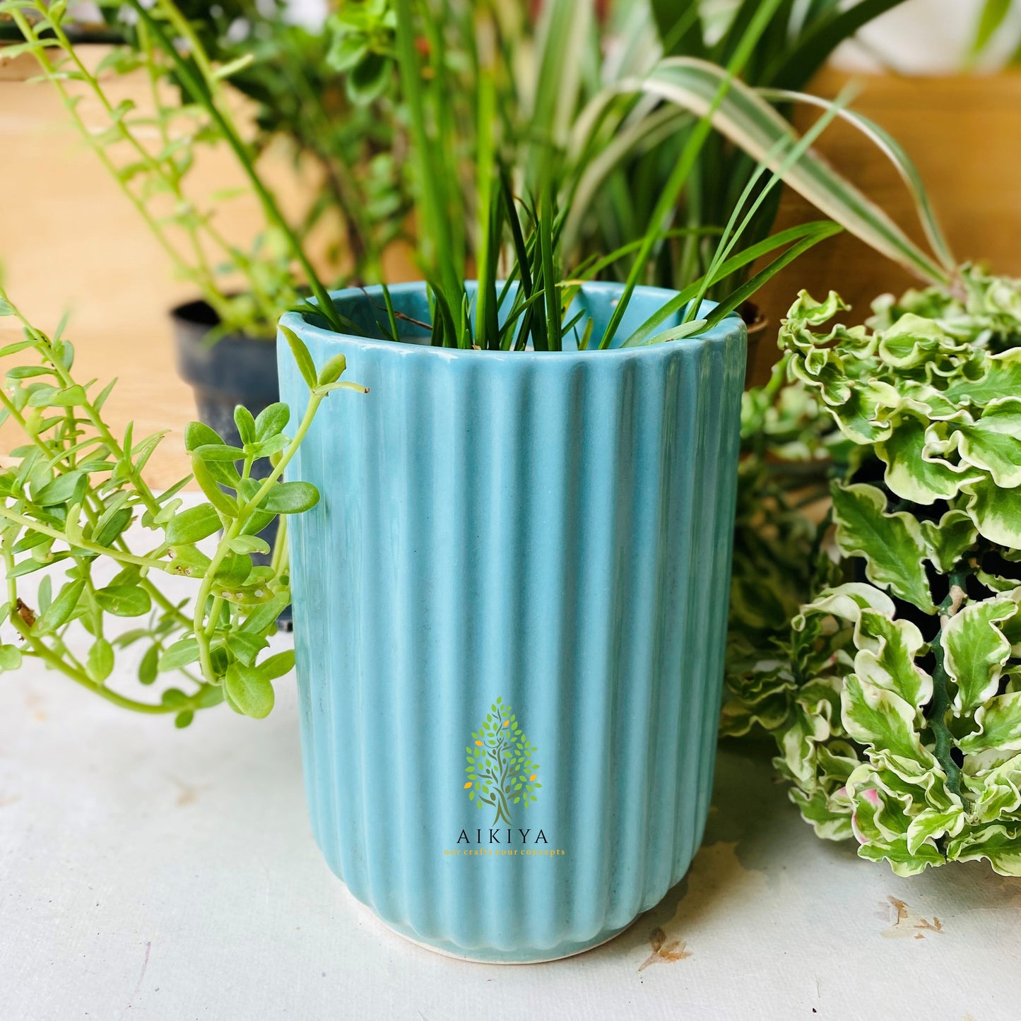Cylinder Pot Big Dark Green