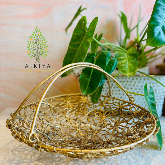 Crochet Full Flower Basket 9"
