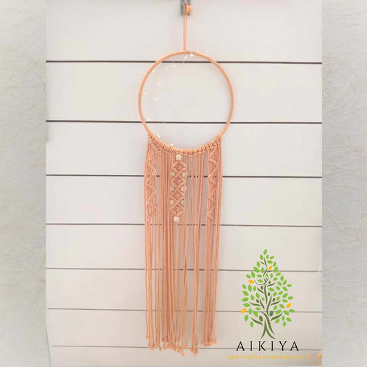 Orange Crescent Dream Catcher Hanging
