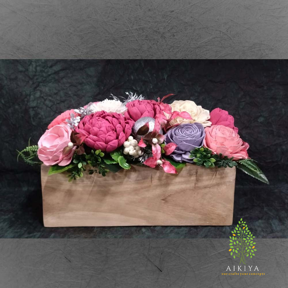 Shola Flower Arrangement - Cadenza In White, Cream And Brown