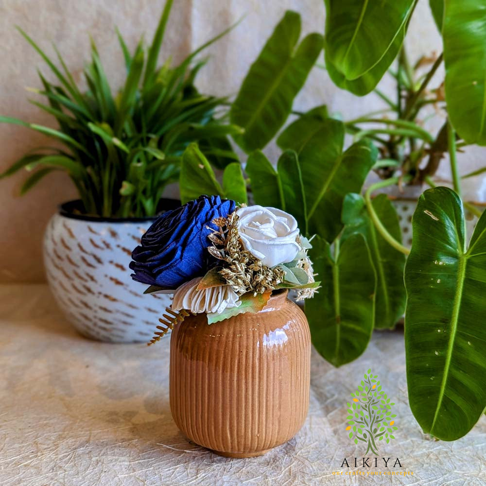 Shola Flower Arrangement - Overture In Purple And Cream