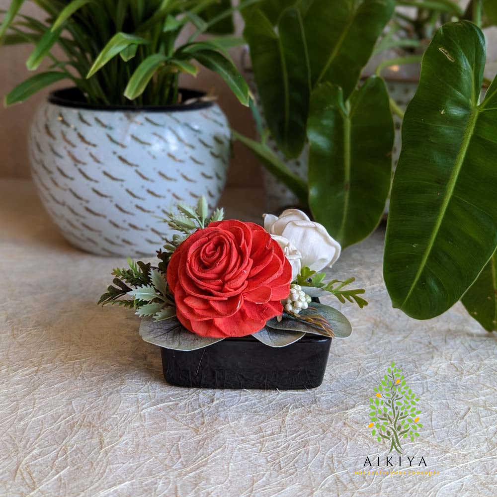 Shola Flower Arrangement - Cadenza In Red And White
