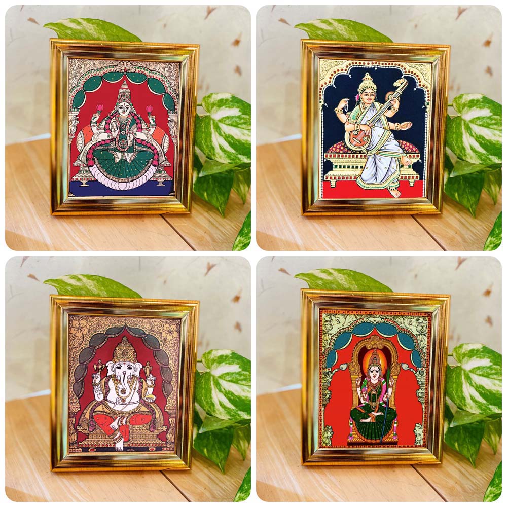 Lakshmi,Ganesh,Saraswathi,Kamakshi-Set Of 4.Individual Gift Box Minimum Order Pack 4