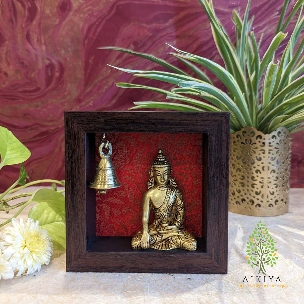 Wooden Frame Fabric + Single Bell (Will Fit Upto 3 " Height Idols)