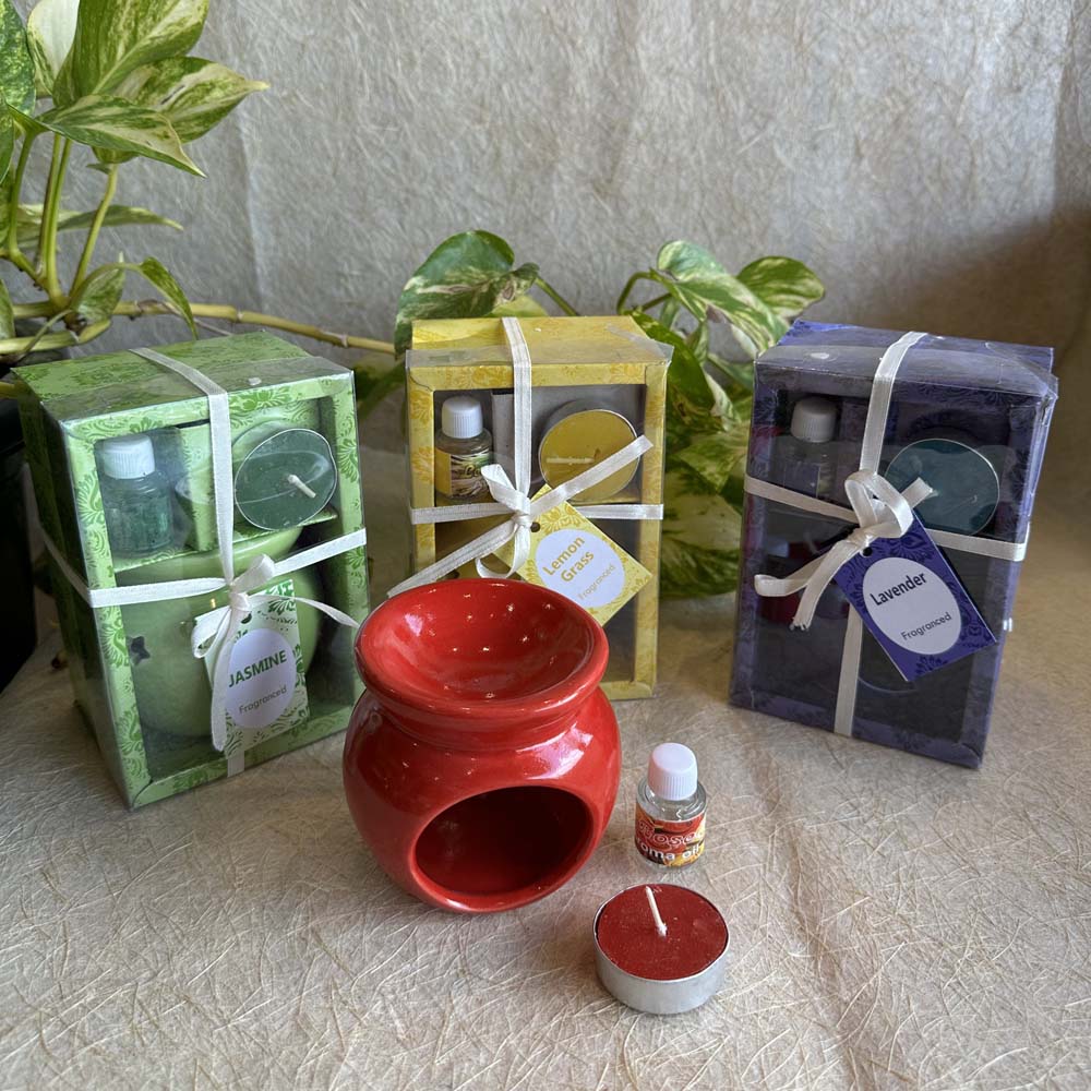 Woodland Green - Small Ceramic Diffuser Set