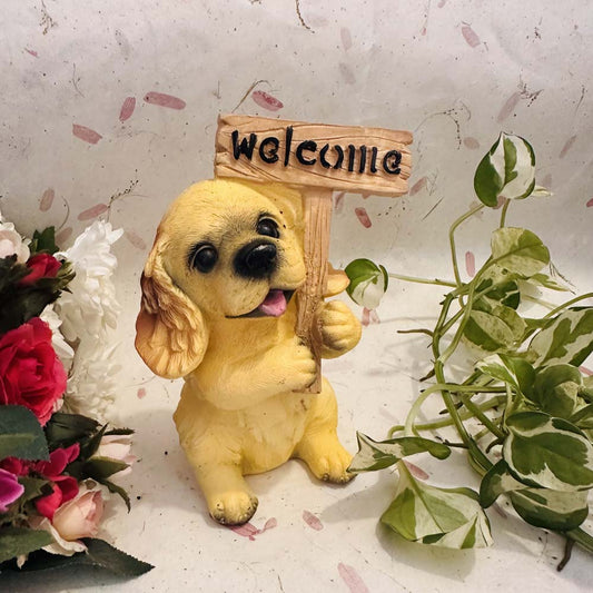 Spaniel With Welcome Sign