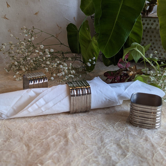 Silver Etching Napkin Ring (Set Of 6) – Elegant Table Decor For Special Occasions