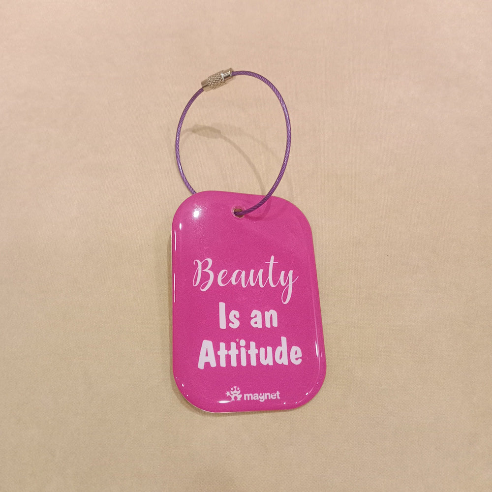 Inspirational Keychain - Beauty Is An Attitude Motivational Accessory
